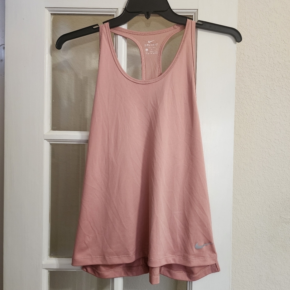 Nike Dri-FIT Racerback Tank Large Pink Loose Fit Training Top